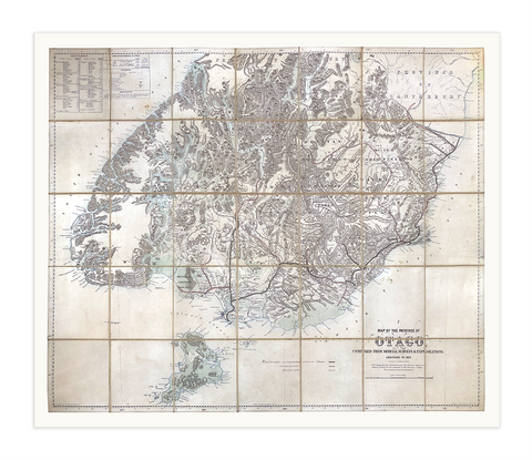 William Larnach's Map of Otago (reproduction) - original printed 1871